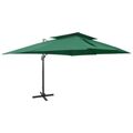 Guarda-sol Cantilever com Toldo Duplo 400x300 cm Verde