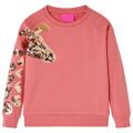 Sweatshirt para Criança com Girafa de Lantejoulas Rosa-velho 92