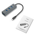Hub USB I-tec C31HUBMETAL403 USB X 4 Cinzento Preto