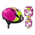 Kit Capacete e Joelheiras Cor de Rosa Capacete Joalheiras Cotoveleiras