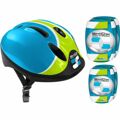 Kit Capacete e Joelheiras Azul Cotoveleiras