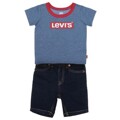 Conjunto de Desporto para Bebé Levi's Stretch Denim Short Azul 24 Meses