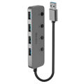 Hub USB Lindy Preto Cinzento (1 Unidade)