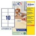 Etiquetas para Impressora Avery L4744REV 96 X 50,8 mm Branco 25 Folhas (5 Unidades)