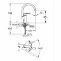 Kitchen Tap Grohe Wave Cosmopolitan - 32449001 Forma de C Metal