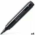 Caneta Faber-castell Pitt Artist Pincel Preto 4 Unidades