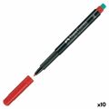 Marcador Permanente Faber-castell Multimark 1525 M Vermelho (10 Unidades)