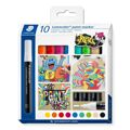 Conjunto de Canetas de Feltro Staedtler Lumocolor 349 10 Peças Multicolor 2,4 mm