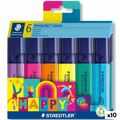 Conjunto de Marcadores Fluorescentes Staedtler Textsurfer Classic Happy Line 10 Unidades