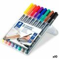 Conjunto de Canetas de Feltro Staedtler Lumocolor 317 Permanente 1 mm (10 Unidades)