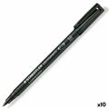 Marcador Permanente Staedtler Lumocolor 317-9 Preto (10 Unidades)