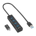 Hub USB 4 Portas Sharkoon Preto