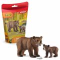 Figuras Schleich 42473 Maman Grizzly Avec Ourson Plástico