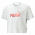 Camisola de Manga Curta Infantil Puma Logo Cropped Branco 7-8 Anos