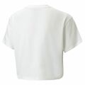 Camisola de Manga Curta Infantil Puma Logo Cropped Branco 7-8 Anos
