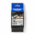 Cinta Laminada para Máquinas Rotuladoras Brother TZE-SE4 Fita de Segurança Preto/branco 18mm