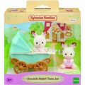 Playset Sylvanian Families Chocolate Bunny Twins And Double Stroller