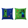 Almofada Minecraft Azul Verde 35 X 35 cm Quadrado