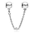 Miçangas Femininas Pandora Embossed Hearts Safety Chain