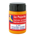 Tinta Pástica e Vinílica Líquida La Pajarita 35ML Amarelo Médio 6 Un.