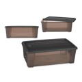 Caixa com Tampa Elegance Cinzento Plástico (19,5 X 11,5 X 33 cm)