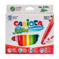 Conjunto de Canetas de Feltro Carioca Jumbo Multicolor 12 Peças (4 Unidades)