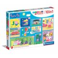 Set de 10 Puzzles Peppa Pig Clementoni Supercolor 220 Peças