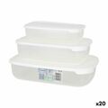 Conjunto de 3 Lancheiras Tontarelli Family Branco Retangular 29,6 X 19,8 X 7,7 cm (20 Unidades)