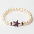 Bracelete Feminino Lancaster JLA-BR-STAR-5-WH Roxo Branco Prata Esterlina 16 mm