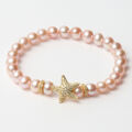 Bracelete Feminino Lancaster JLA-BR-STAR-6-PU Cor de Rosa Dourado Prata Esterlina 16 mm