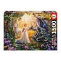 Puzzle Dragón Princesa Unicornio Educa 17696 1500 Peças 85 X 60 cm