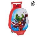 Mochila Escolar 3D com Rodas 705 The Avengers Vermelho