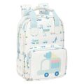 Mochila Escolar Safta Veículos Branco Azul Claro