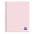 Caderno Benetton Vichy Cor de Rosa A4