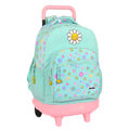 Mochila Escolar com Rodas Smiley Summer Fun Turquesa (33 X 45 X 22 cm)