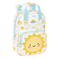 Mochila Escolar Safta Solete Branco Amarelo (20 X 28 X 8 cm)