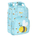 Mochila Escolar Safta Abeja Azul Claro (20 X 28 X 8 cm)