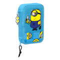 Estojo Duplo Minions Minionstatic Azul (28 Pcs)