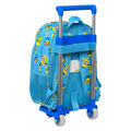 Mochila Escolar com Rodas Minions Minionstatic Azul (26 X 34 X 11 cm)