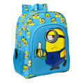 Mochila Escolar Minions Minionstatic Azul (32 X 38 X 12 cm)