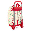 Mochila Escolar com Rodas Safta Cherry Bege (32 X 42 X 15 cm)