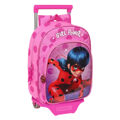 Mochila Escolar com Rodas Lady Bug Fúcsia (26 X 34 X 11 cm)