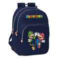 Mochila Escolar Super Mario Azul Marinho 32 X 42 X 15 cm