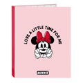 Pasta com Argolas Minnie Mouse Me Time Cor de Rosa A4 (26.5 X 33 X 4 cm)