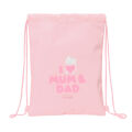 Saco Mochila com Cordas Safta Love Cor de Rosa (26 X 34 X 1 cm)