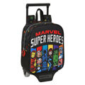 Mochila Escolar com Rodas The Avengers Super Heroes Preto (22 X 27 X 10 cm)