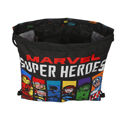 Saco Mochila com Cordas The Avengers Super Heroes Preto (26 X 34 X 1 cm)