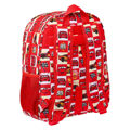 Mochila Escolar Cars Let's Race Vermelho Branco (32 X 38 X 12 cm)