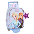 Mochila Escolar com Rodas Frozen Believe Lilás 22 X 27 X 10 cm