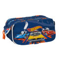 Estojo Triplas Hot Wheels Speed Club Laranja Azul Marinho (21,5 X 10 X 8 cm)